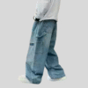 Boys Cargo Jeans New Teenage Children Wide Leg Denim Pants for Kids Loose Pockets Trousers